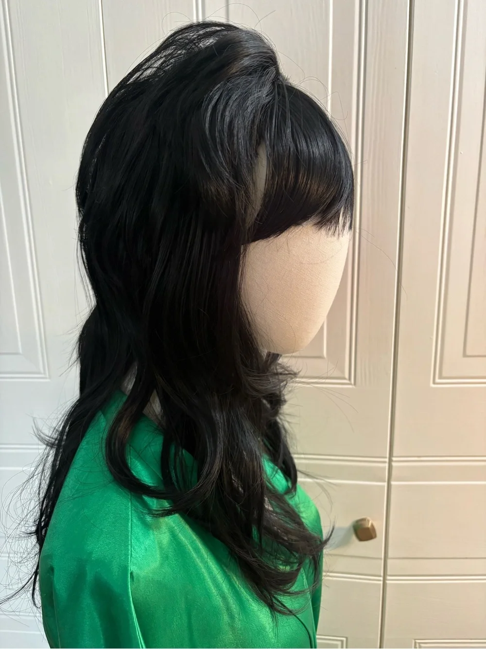 1980’s Women’s Black Mullet Long Retro Bouffant Wig NWOT